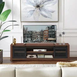 Farmhouse TV Stand, Living Room Console Storage Cabinet for TVs up to 65" Flat Screen