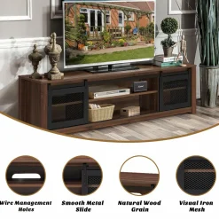 Farmhouse TV Stand, Living Room Console Storage Cabinet for TVs up to 65