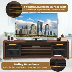 Farmhouse TV Stand, Living Room Console Storage Cabinet for TVs up to 65