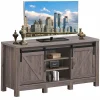 Farmhouse TV Stand with Sliding Barn Door, Wood Universal TV Console for TV's up to 55" Flat Screen for Living Room