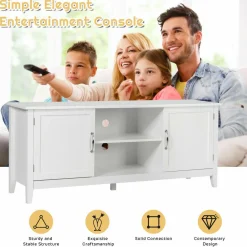 Farmhouse Wood Barn Door TV Stand for TV's up to 65