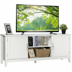 Farmhouse Wood Barn Door TV Stand for TV's up to 65