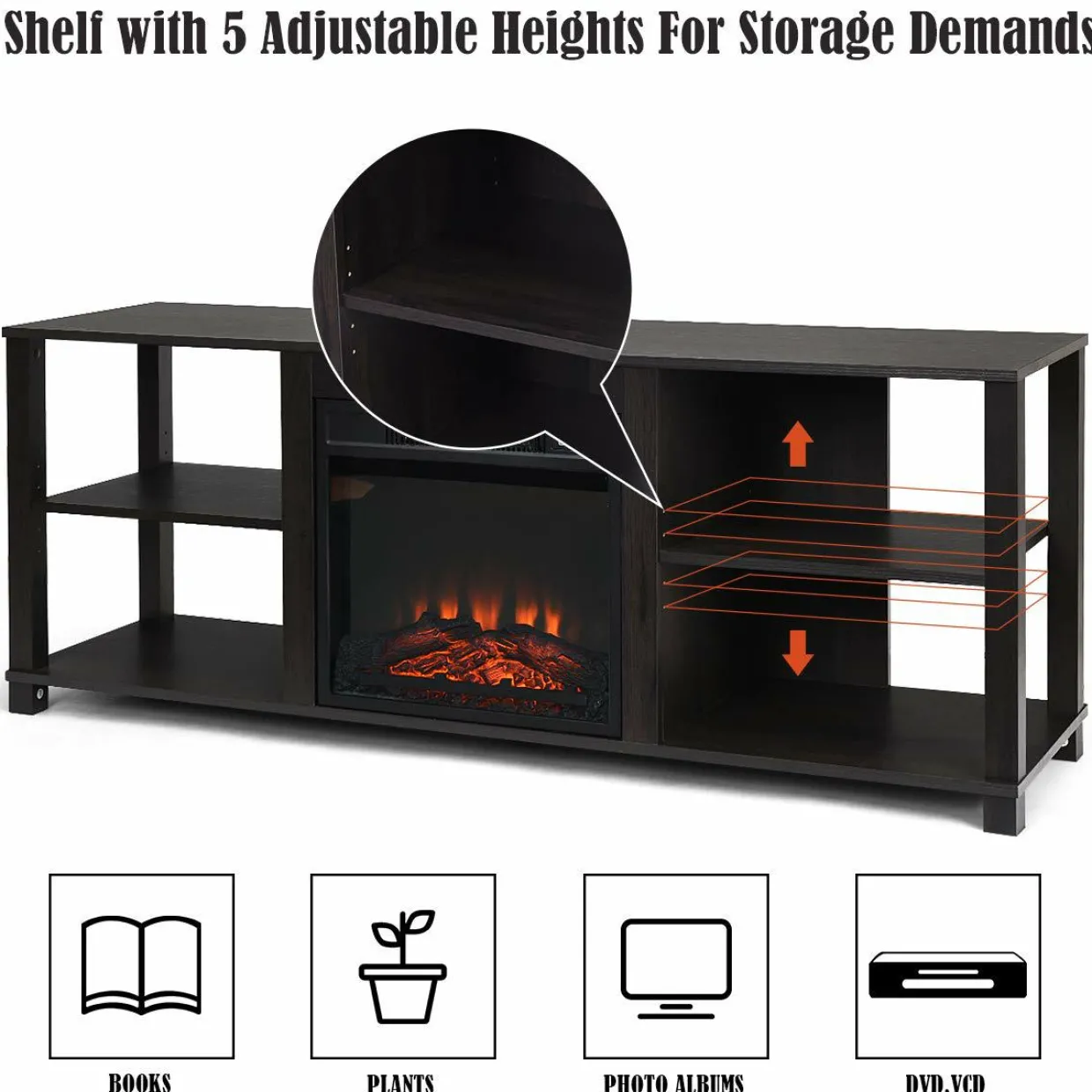 Fireplace Stand, TV Stand Fireplace for TV Up to 65"