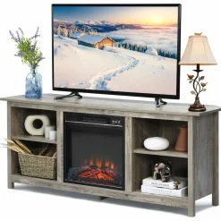 Fireplace TV Stand, 58 Inches Entertainment Media Console Center w/18 Inches 1400W Electric Fireplace