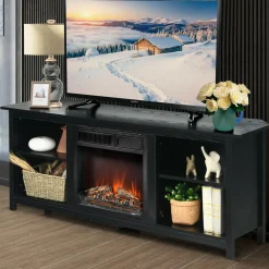 Fireplace TV Stand, 58 Inches Entertainment Media Console Center w/18 Inches 1500W Electric Fireplace