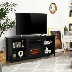 Fireplace TV Stand, 58 Inches Entertainment Media Console Center w/18 Inches 1400W Electric Fireplace