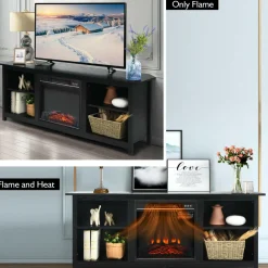 Fireplace TV Stand, 58 Inches Entertainment Media Console Center w/18 Inches 1400W Electric Fireplace