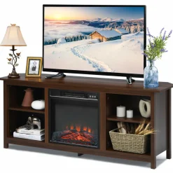 Fireplace TV Stand, 58 Inches Entertainment Media Console Center w/18 Inches 1400W Electric Fireplace