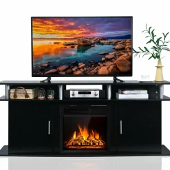 Fireplace TV Stand, Living Room Media Console Table