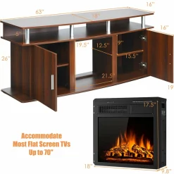 Fireplace TV Stand, Living Room Media Console Table