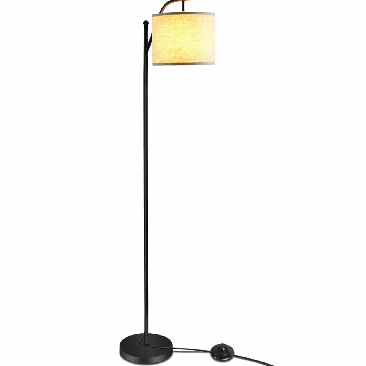 Floor Lamp for Living Room, Mid Century Tall Pole Lamp with Arc Hanging Shade
