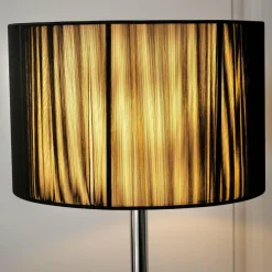 Floor Lamp, Living Room Modern Standing Floor Light with Sheer Shade and LED Light Bulb, 63 inches