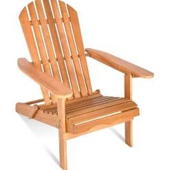Folding Adirondack Chair, Lounger Chair for Patio Porch Deck Poolside and Backyard