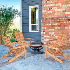 Folding Adirondack Chair, Lounger Chair for Patio Porch Deck Poolside and Backyard
