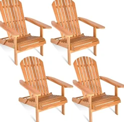 Folding Adirondack Chair, Lounger Chair for Patio Porch Deck Poolside and Backyard