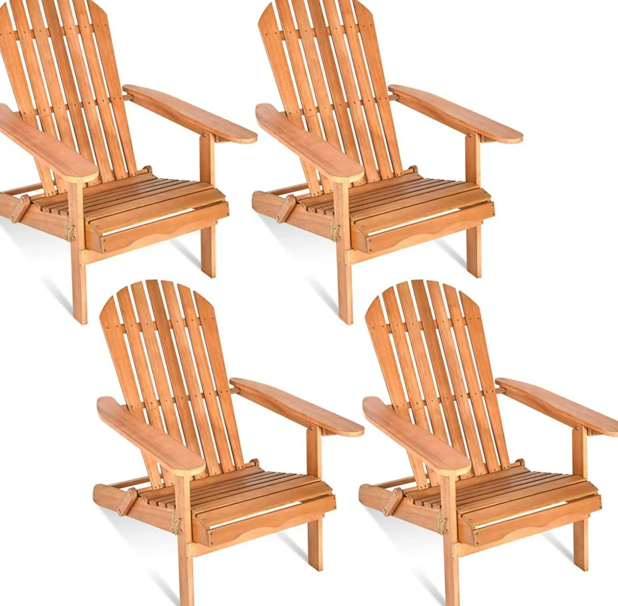 Folding Adirondack Chair, Lounger Chair for Patio Porch Deck Poolside and Backyard