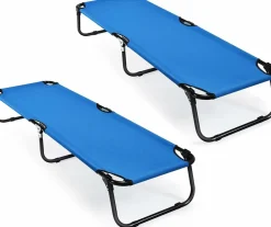 Folding Camping Cot, Portable Camping Bed with Steel Frame