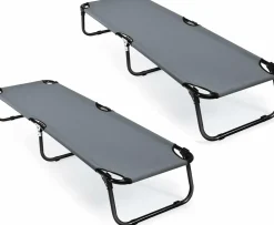 Folding Camping Cot, Portable Camping Bed with Steel Frame