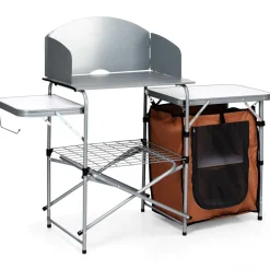 Folding Camping Kitchen Table, Windscreen, Cook Station