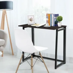Folding Desk No Assembly Required, Compact Space Saving Writing Computer Desk
