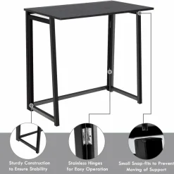 Folding Desk No Assembly Required, Compact Space Saving Writing Computer Desk