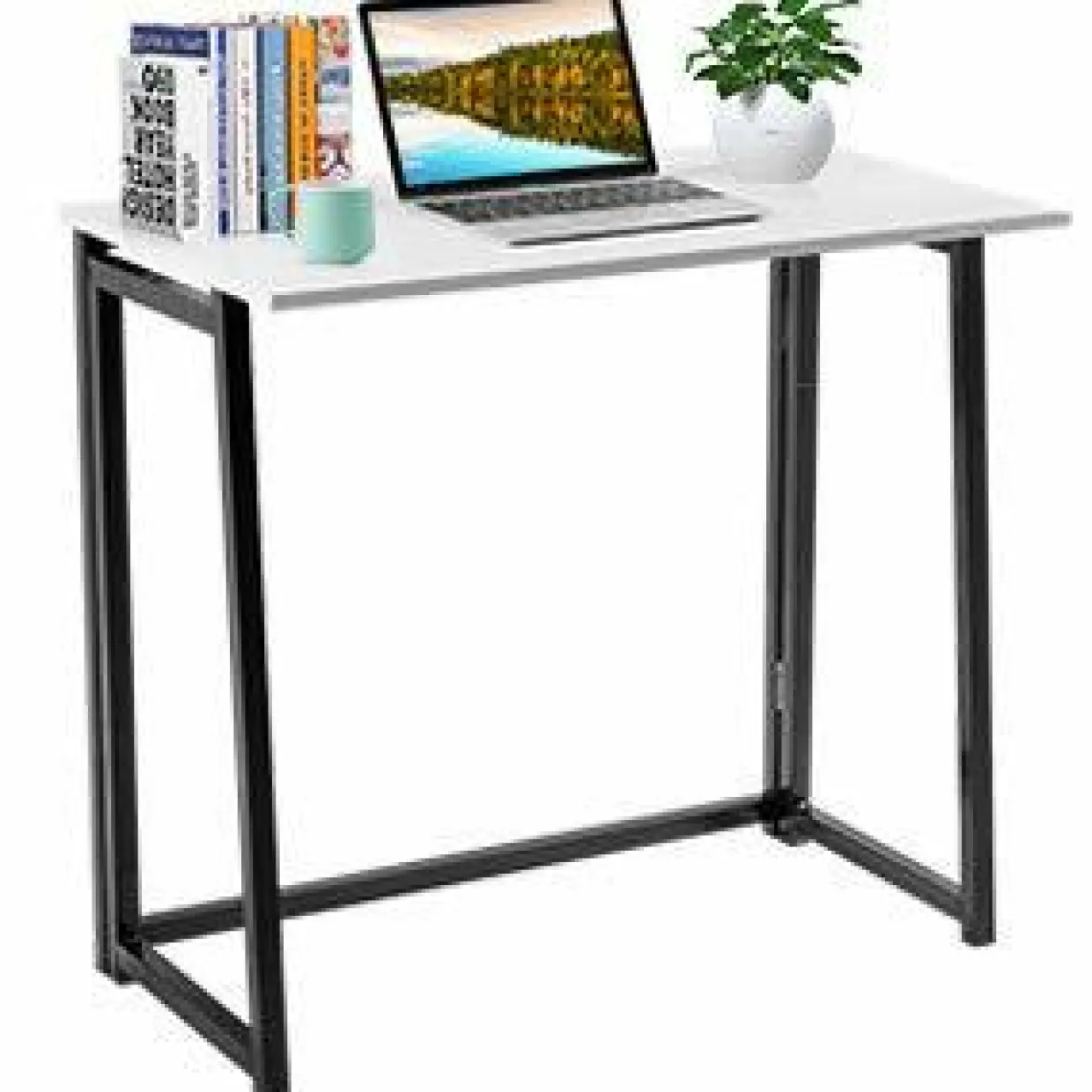 Folding Desk No Assembly Required, Compact Space Saving Writing Computer Desk