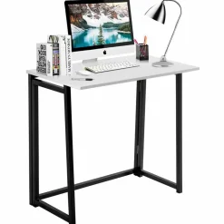 Folding Desk No Assembly Required, Compact Space Saving Writing Computer Desk