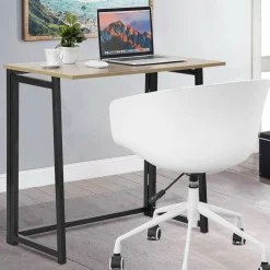 Folding Desk No Assembly Required, Compact Space Saving Writing Computer Desk