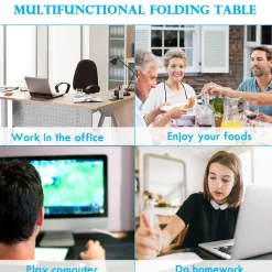 Folding Desk No Assembly Required, Compact Space Saving Writing Computer Desk