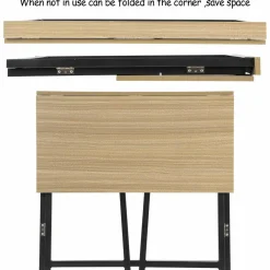Folding Desk No Assembly Required, Compact Space Saving Writing Computer Desk