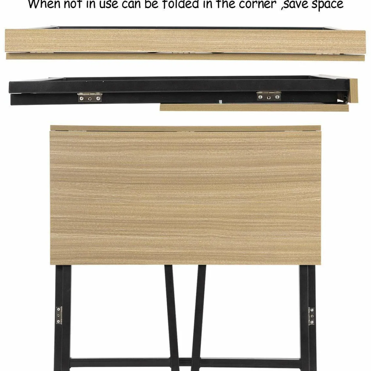 Folding Desk No Assembly Required, Compact Space Saving Writing Computer Desk