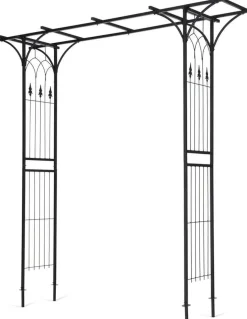 6.8 Ft Garden Arbor, Metal Arch with Trellis for Climbing Plant, Vines, Flowers
