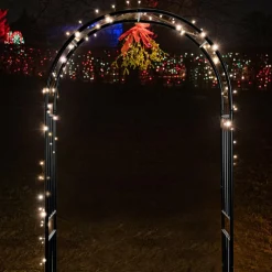 7.2 Ft Garden Arbor, Metal Trellis Arch for Climbing Plants, Indoor Outdoor Rose Arbor with Gate