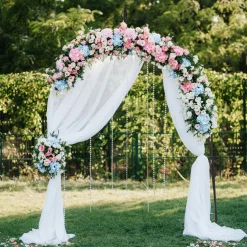 8.4 Ft Gothic Garden Arbor, Metal Arbor Trellis for Climbing Plants, Roses, Vines