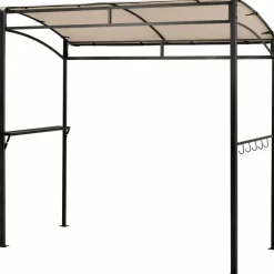 7ft Grill Gazebo, Patio Barbecue Canopy with Serving Shelf and Storage Hooks