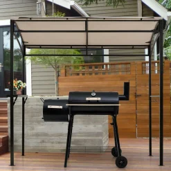 7ft Grill Gazebo, Patio Barbecue Canopy with Serving Shelf and Storage Hooks