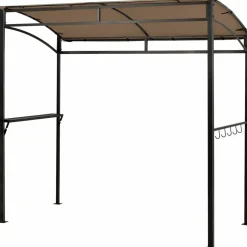 7ft Grill Gazebo, Patio Barbecue Canopy with Serving Shelf and Storage Hooks