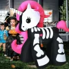 5.5 Ft Halloween Inflatable Skeleton Unicorn with Build-in LED Lights & Blower, Blow Up Yard Decorations