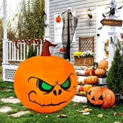 4 Ft Halloween Inflatable Pumpkin with Build-in LED Lights & Blower