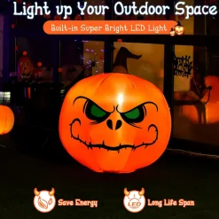 4 Ft Halloween Inflatable Pumpkin with Build-in LED Lights & Blower