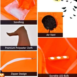 4 Ft Halloween Inflatable Pumpkin with Build-in LED Lights & Blower