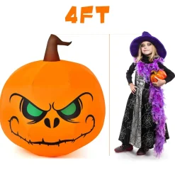 4 Ft Halloween Inflatable Pumpkin with Build-in LED Lights & Blower