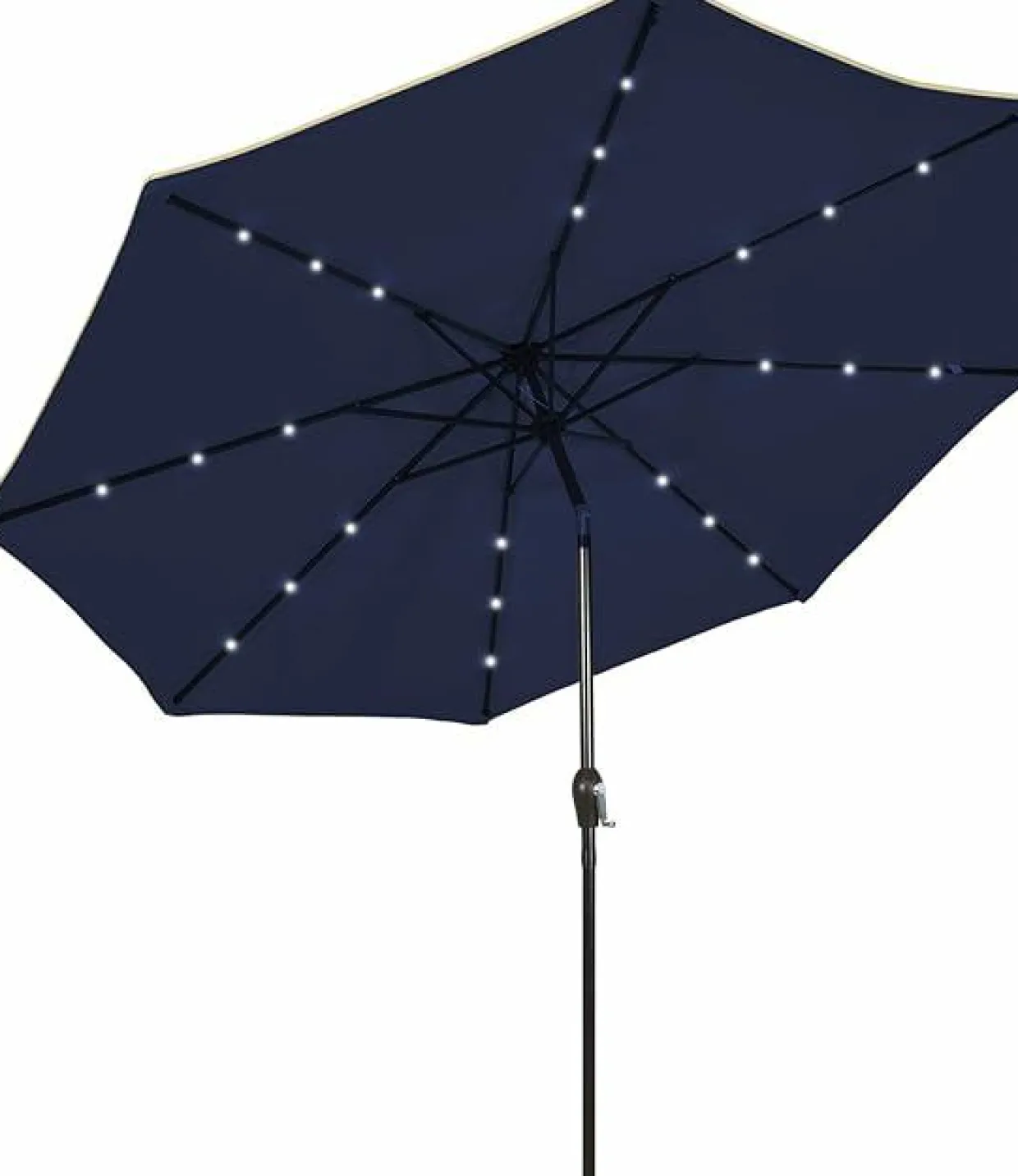 9FT Solar Powered LED Lighted Patio Umbrella, Table Market Umbrella with Tilt and Crank