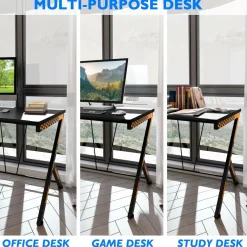 Gaming Desk PC Computer Desk, Home Office Study Writing Table for Small Space
