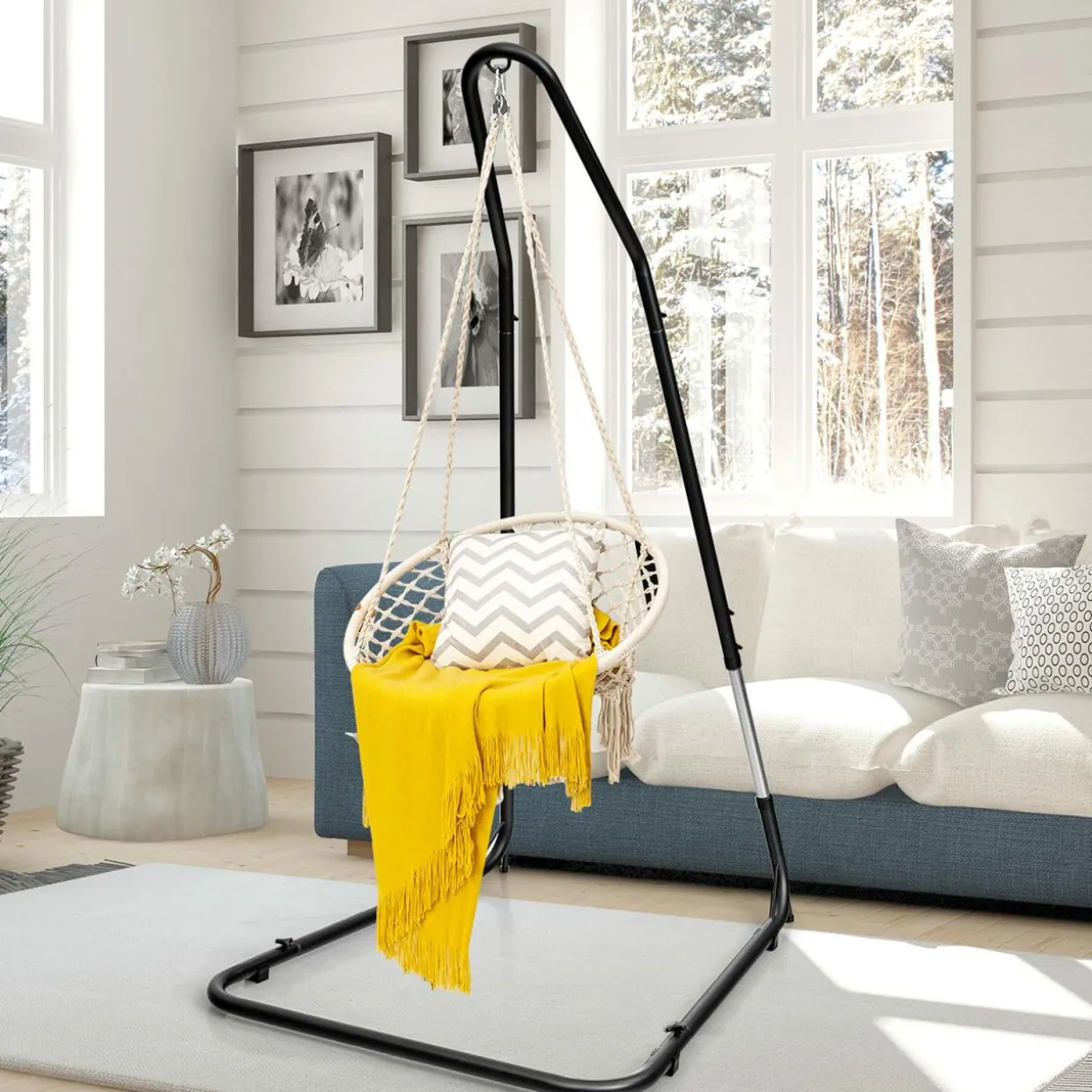 Hammock Stand, 360-Degree Rotation, Ideal for Backyard, Bedroom