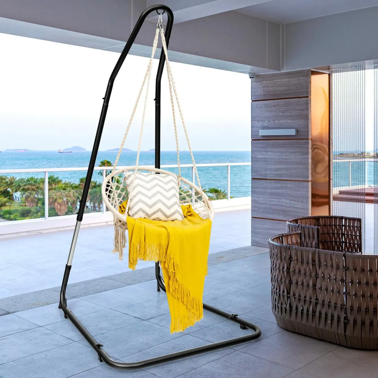 Hammock Stand, 360-Degree Rotation, Ideal for Backyard, Bedroom
