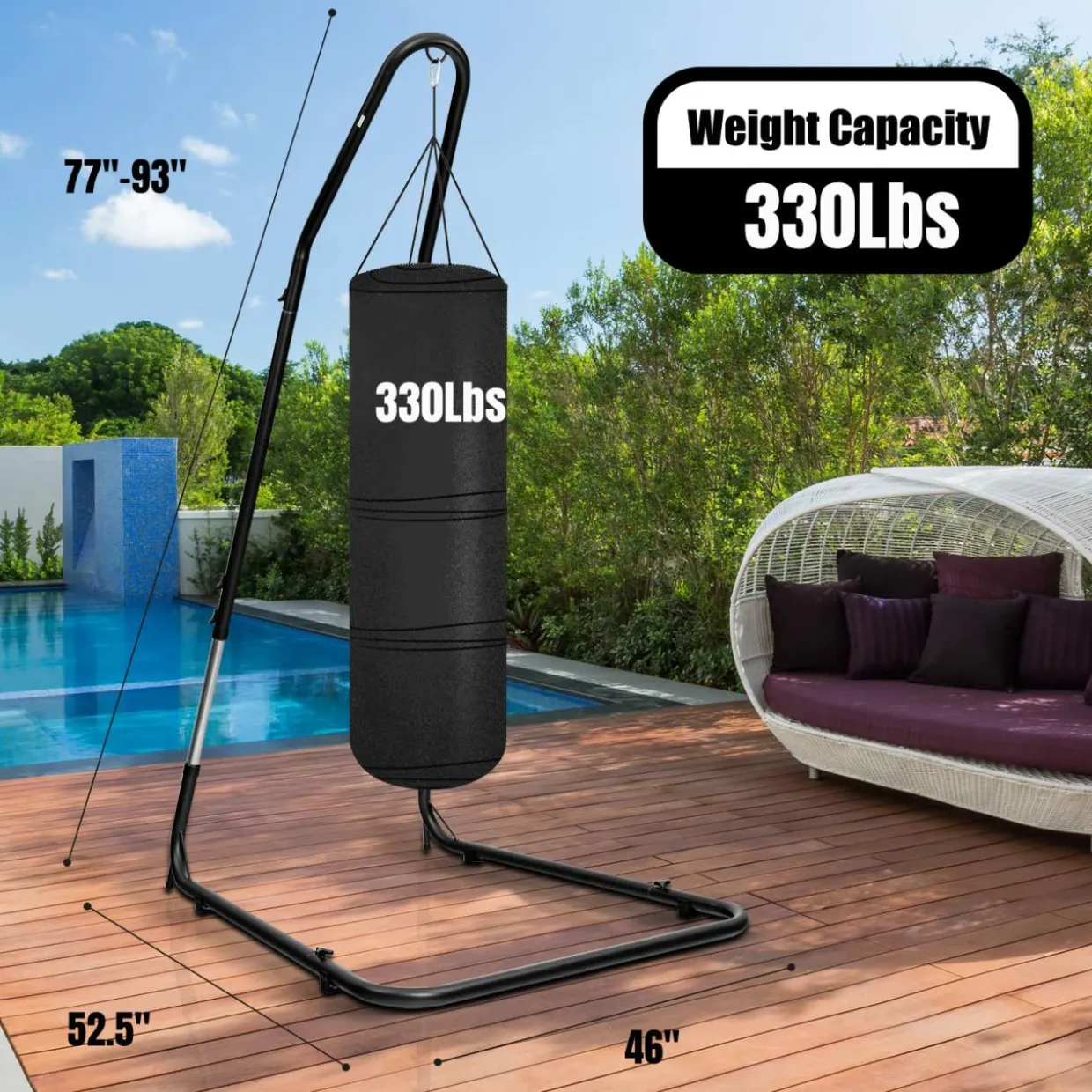 Hammock Stand, 360-Degree Rotation, Ideal for Backyard, Bedroom