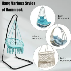 Hammock Stand, 360-Degree Rotation, Ideal for Backyard, Bedroom