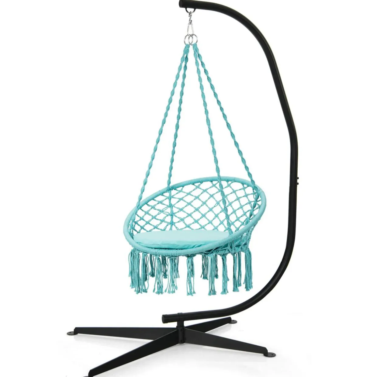 Hammock Stand, Steel C Stand for Hanging Chair, 360-Degree Rotation Egg Chair Stand