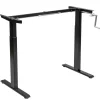 Hand Crank Stand Up Desk Frame, Manual Height Adjustable Standing Workstation with Foldable Crank Handle